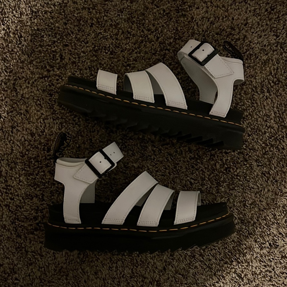 * Like New * Dr. Martens White Sandals * Blair Hydro Leather Strap Sandals